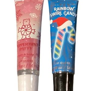 2 X Lip Gloss Peppermint Patty + Rainbow Swirl Bath & Body Works.New
